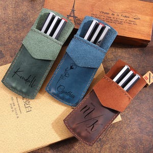 Portapenne in pelle personalizzato, portapenne fatto a mano, portapenne in pelle, portapenne, portapenne per camicia, regalo per lui