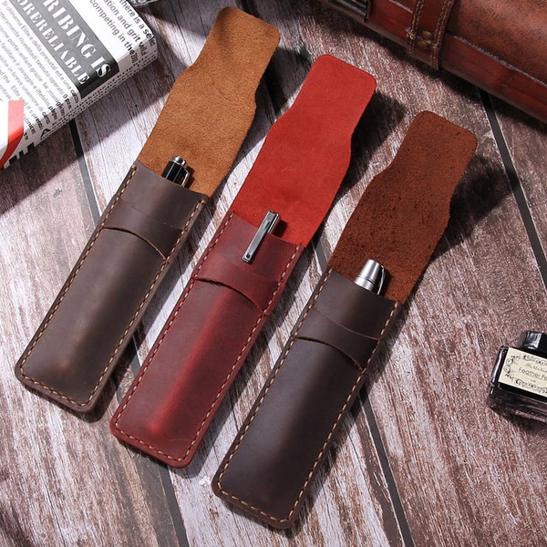 Leather Pen Holder Etsy