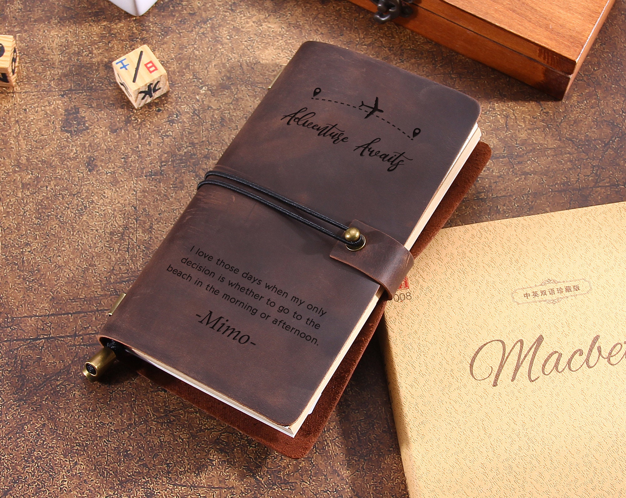 Personalized Leather Journal Notebook - Journal sketchbook - Refillable Leather Journal - Custom Journal-Valentine&#39;s Day Gift