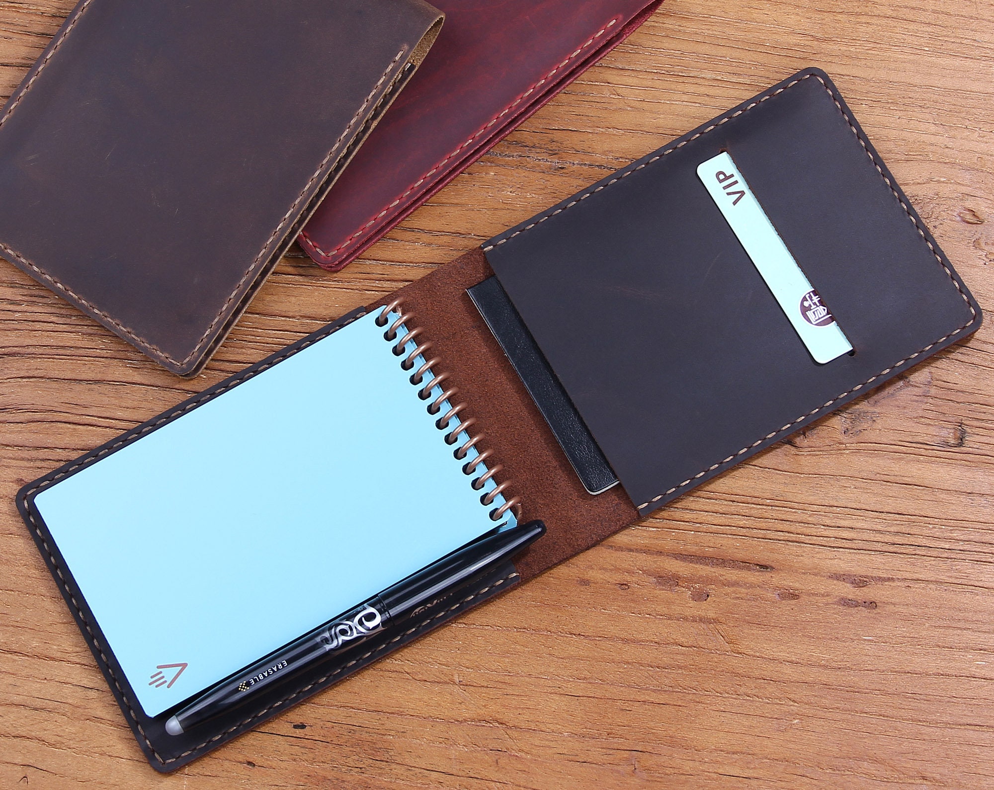 Leather Cover for Rocketbook Everlast Mini Pocket Notebook Etsy