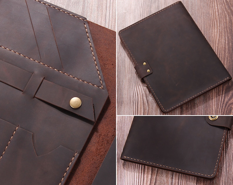 Leather Portfolio, Personalized 5x8 Legal writing pad padfolio, Custom Personalized Document organiser, Graduation gift, A5 Notepad Holder image 4