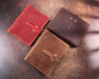 Libreta de anillas de cuero A5 hecha a mano, organizador de cuero A5, cuaderno recargable de viaje