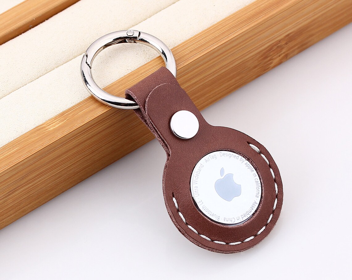 Handmade Airtag Leather Keychain Leather Airtags Key Ring Etsy