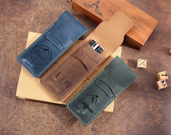 Portalápices de cuero personalizado, Estuche de cuero para lápices hecho a mano, Estuche para lápices de cuero, Portalápices de cuero, Estuche para bolígrafos, Funda para bolígrafos, Portalápices