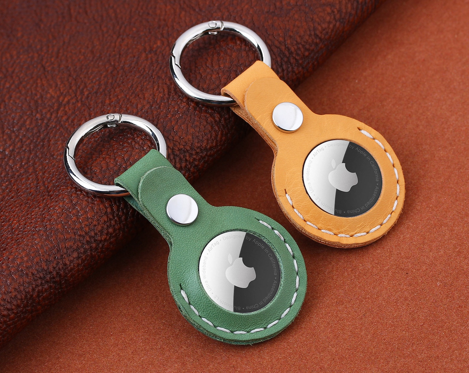 Handmade Airtag Leather Keychain Leather Airtags Key Ring Etsy Australia