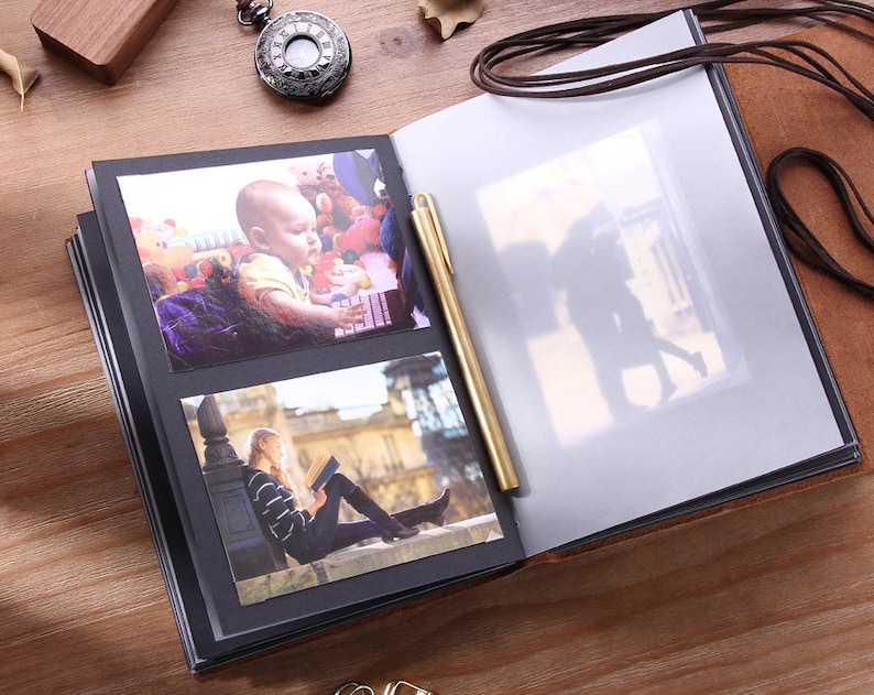 Handmade Rustic Leather Photo Album Genuine Leather Scrapbook Etsy