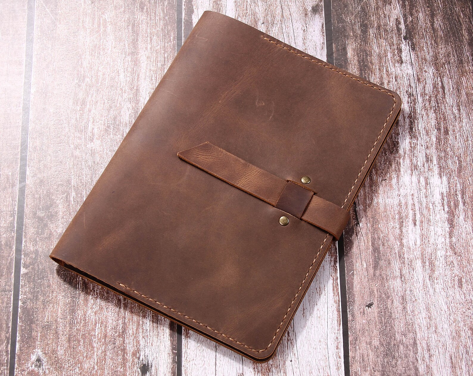 Custom Leather Portfolio A5 Personalized Padfolio Case Etsy