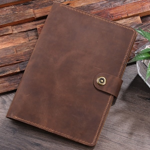 Personalized Leather Portfolio folder for Rocketbook Reusable Smart notebook, Leather Cover for Rocketbook Everlast Executive Size 6x8.8 image 3