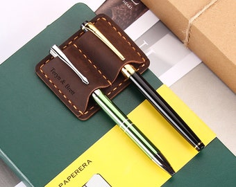 Handmade  Leather Pen Clip for Books & Notebooks, Personalized Notebook Two-Pen Pencil Clip Holder Journal, Journal Accessory, Writing Tools