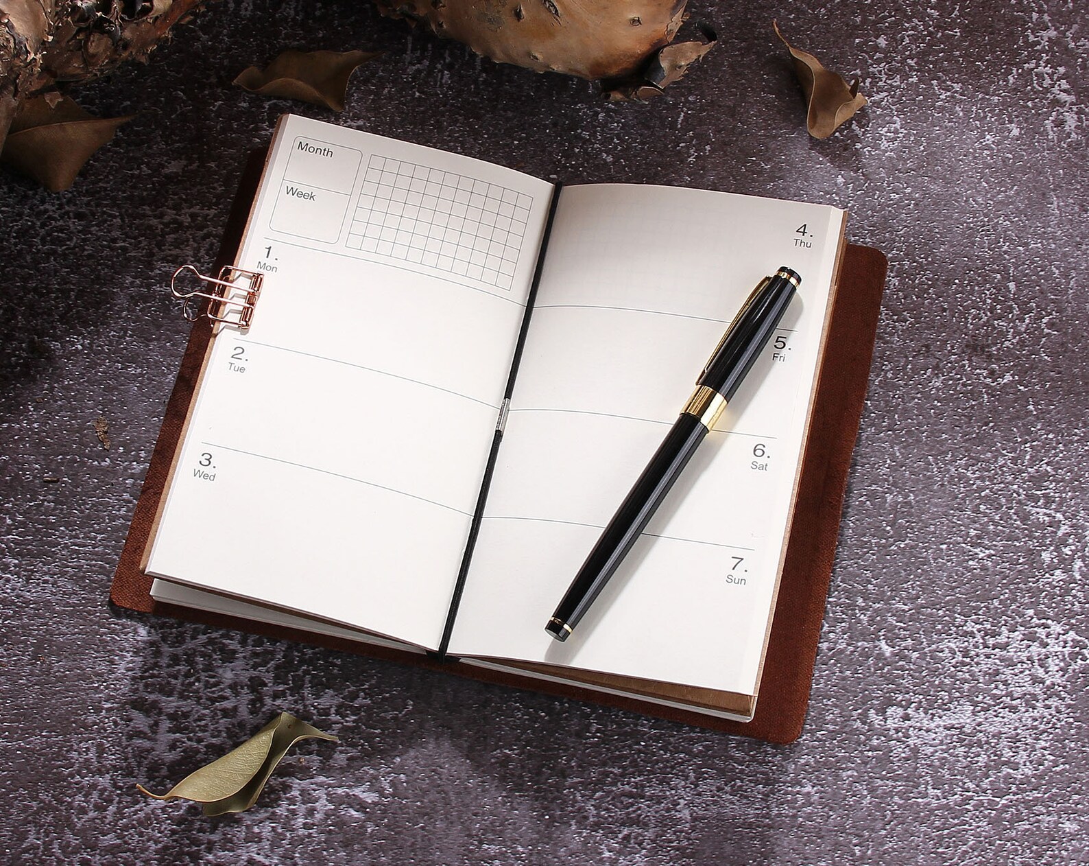 Weekly Planner Notebook, Leather Planner Monthly Agenda, Leather ...