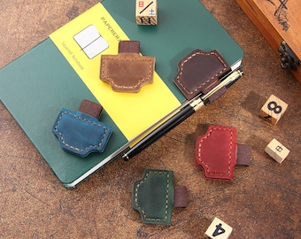 Portalápices de cuero magnético personalizado Clip Notebook Pen Loop Elegante, portalápices de cuero hecho a mano para libros y cuadernos, herramientas de escritura
