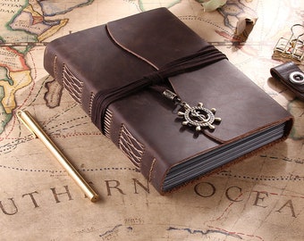 Leather Photo Album Scrapbook, Handmade Leather Family Anniversary baby album, Leather Bound 6"x8" Scrapbook Album