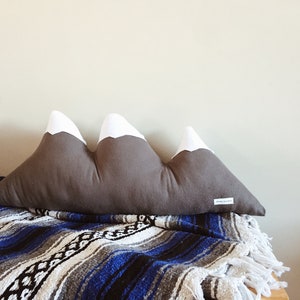 Three Sisters Mountain Pillow Made to Order Stone (Grey)