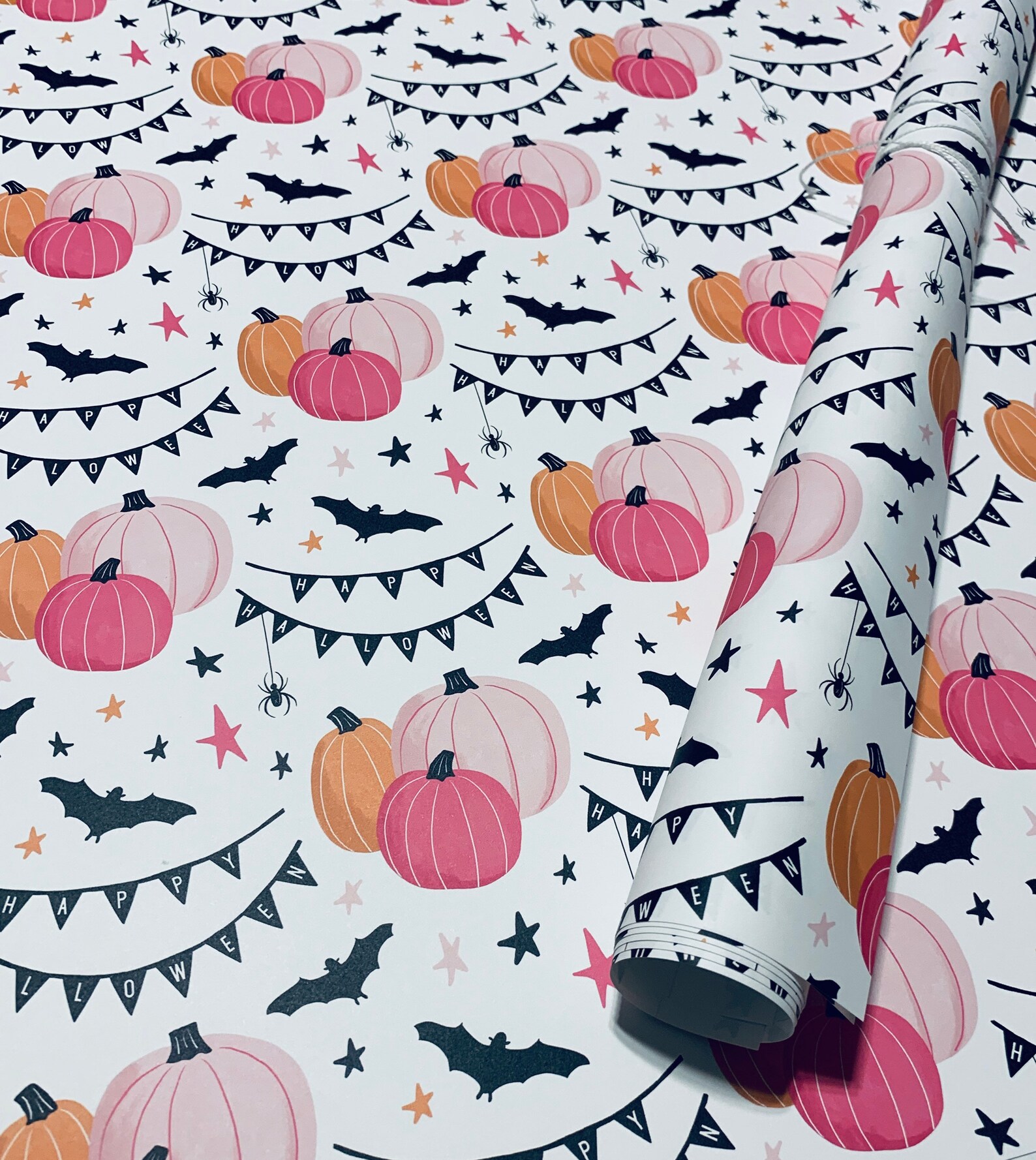 Pink Pumpkin Halloween Wrapping Paper Sheets Set of 3 Etsy