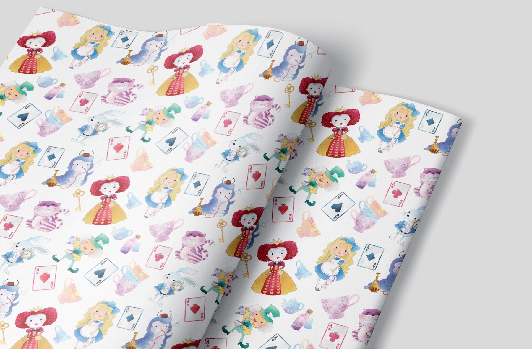 Alice in Wonderland Wrapping Paper Sheets