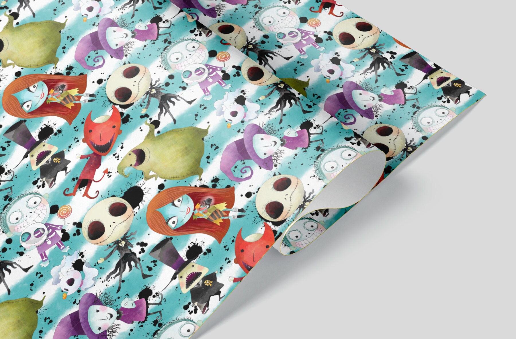 Nightmare Before Christmas Wrapping Paper Sheets Set of 3 Etsy