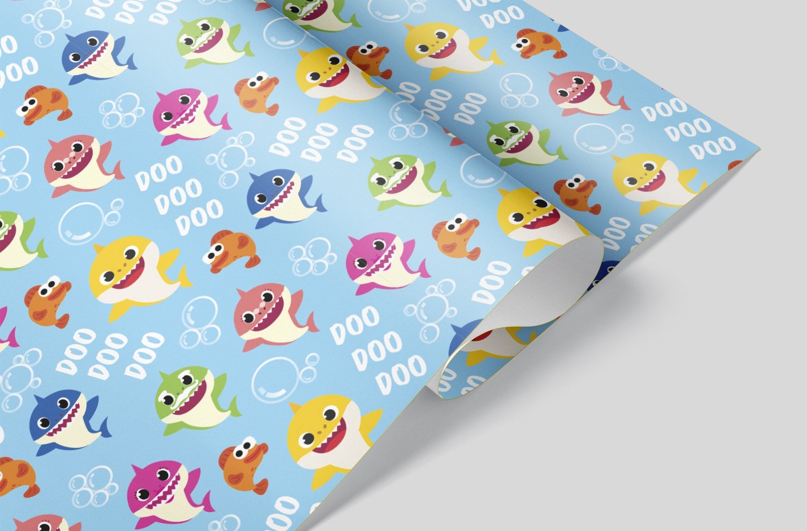 Baby Shark Wrapping Paper Sheets Set of 3 Sheets Birthday Etsy