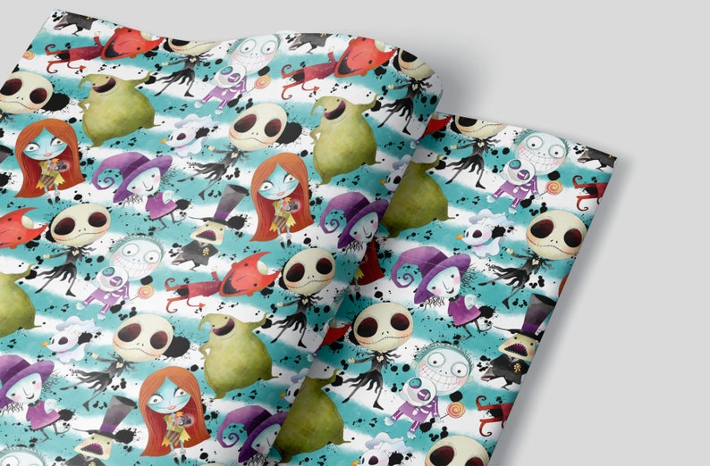 Nightmare Before Christmas Wrapping Paper Sheets Set of 3 Etsy