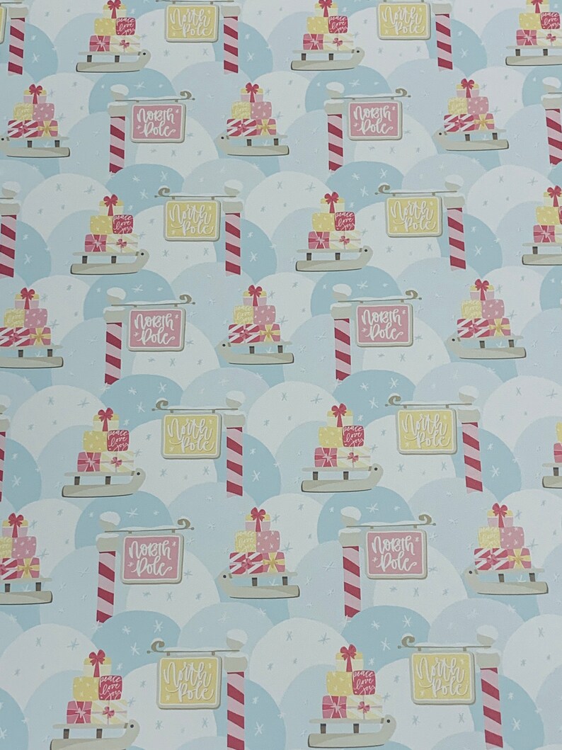 Pink & Yellow Christmas Wrapping Paper Sheets Set of 3 Etsy