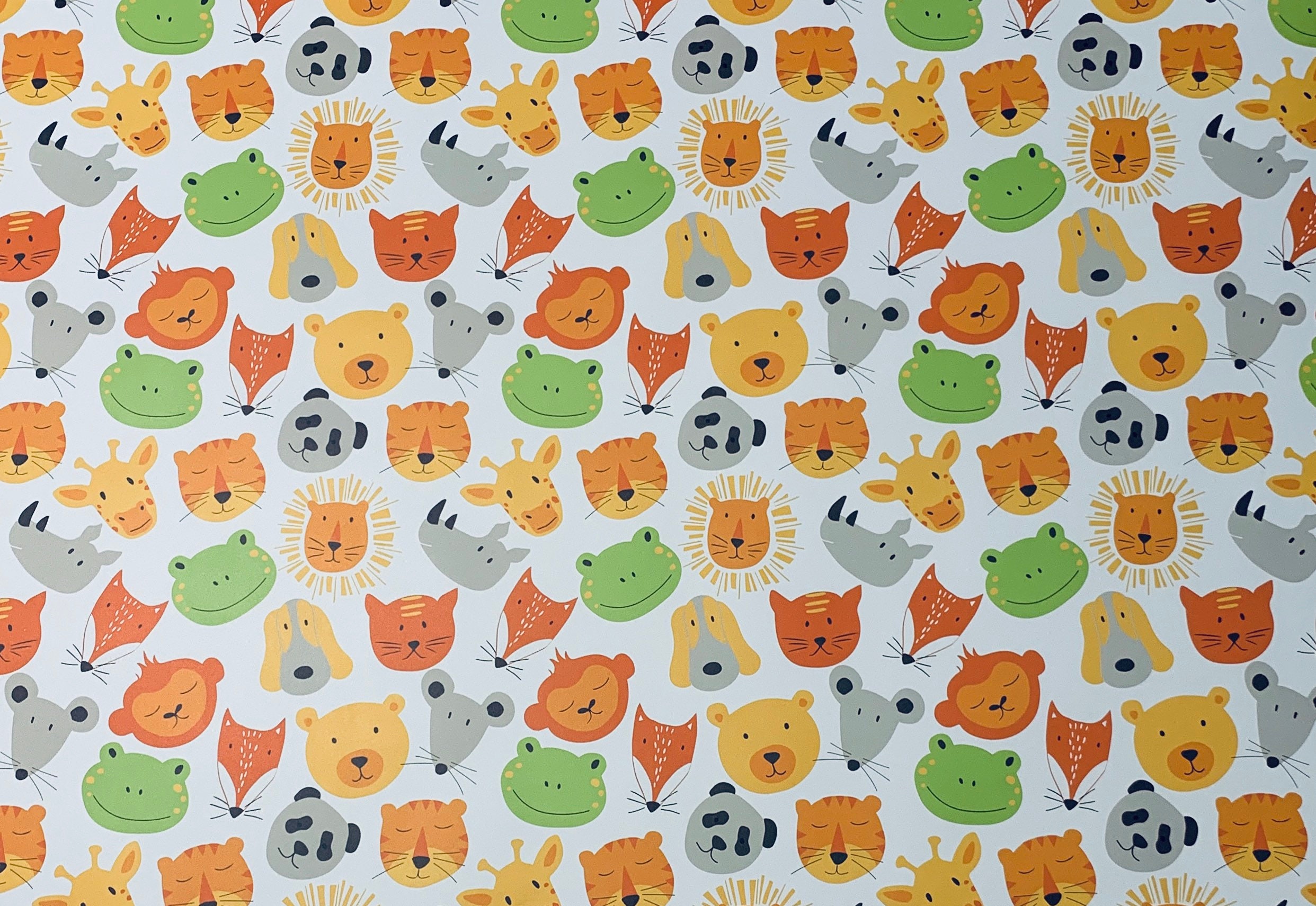 Safari Zoo Animals Wrapping Paper Sheets Set of 3 Giraffe | Etsy