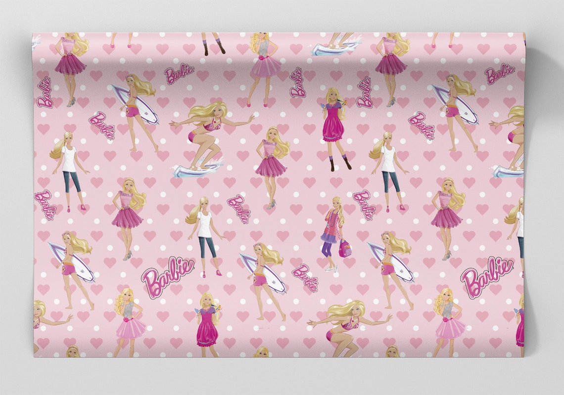 Barbie Wrapping Paper Sheets Set of 3 Barbie Party Decor Etsy