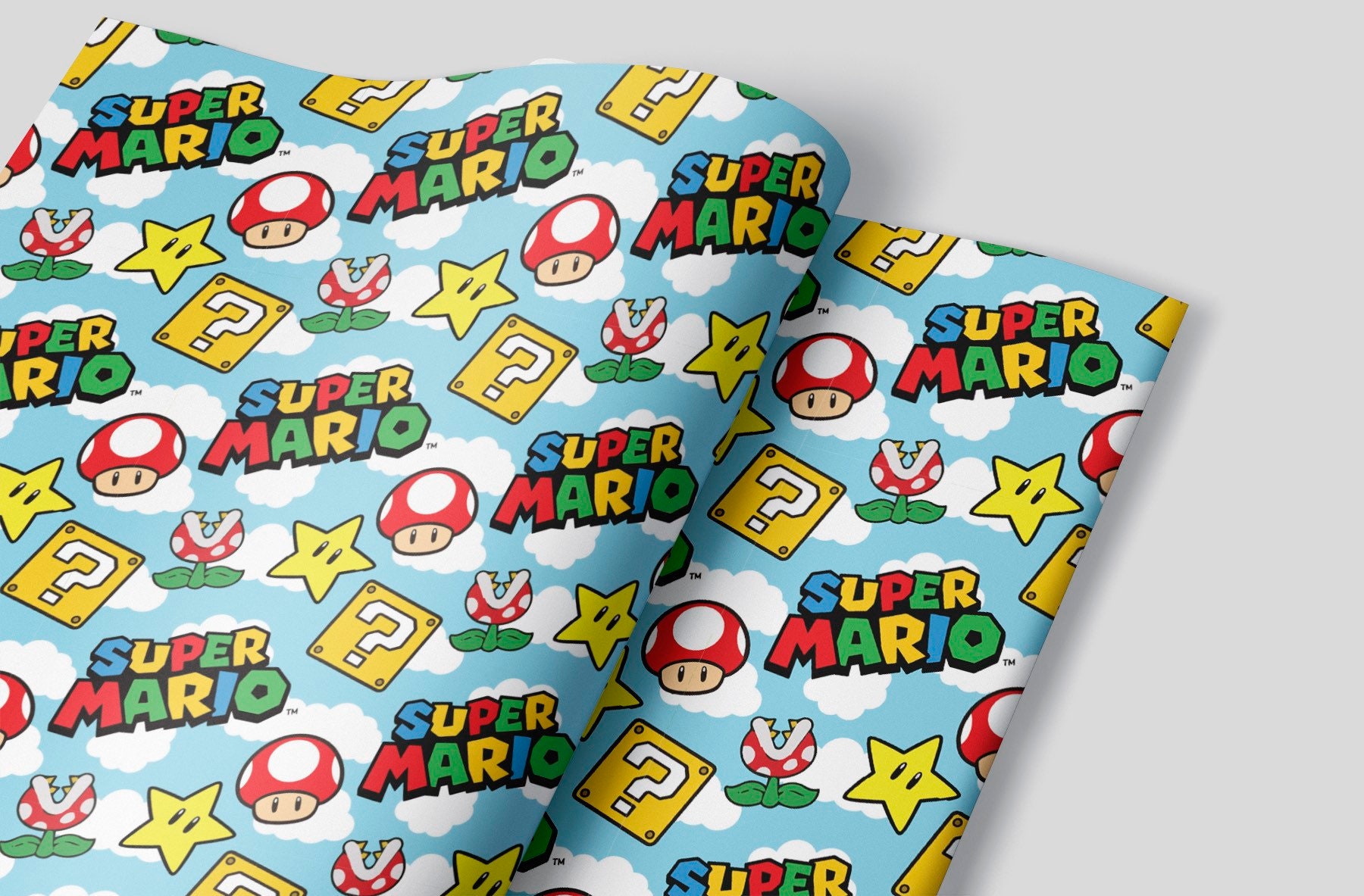 Super Mario Wrapping Paper Sheets Set of 3 sheets Birthday Etsy