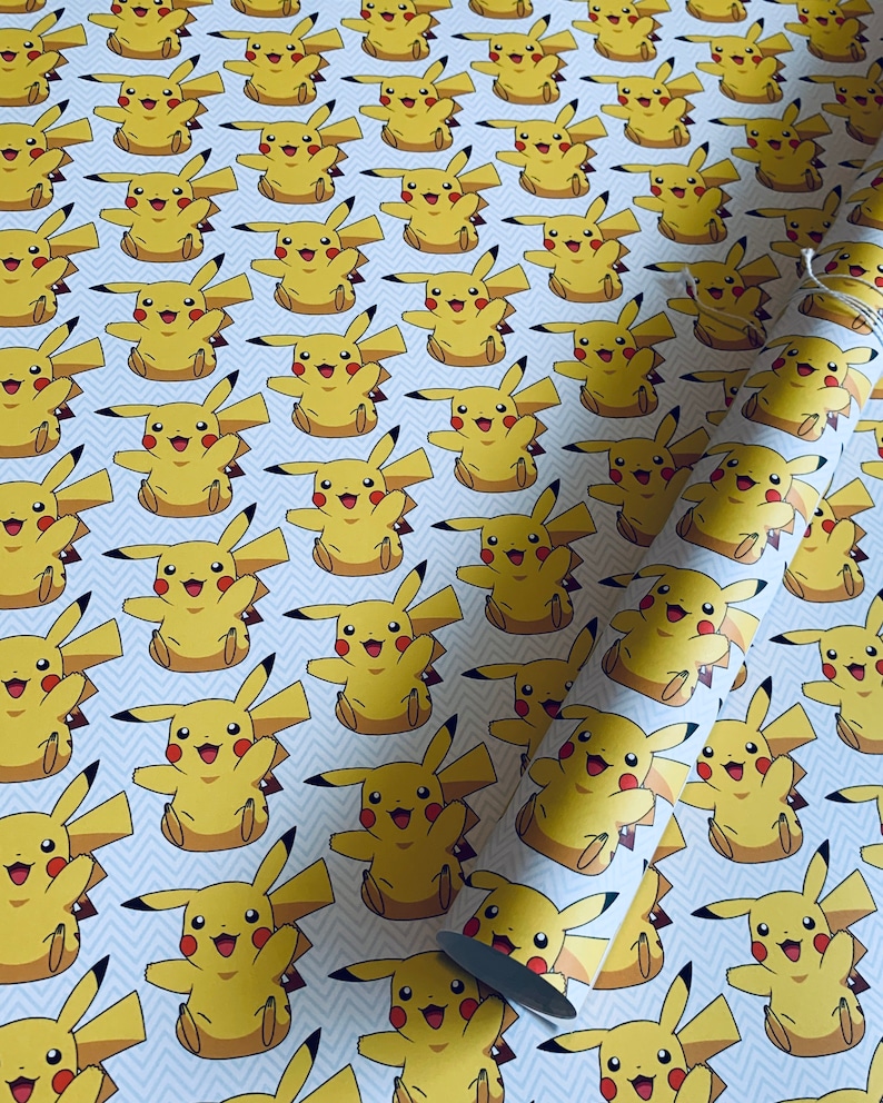 Pokémon Pikachu Wrapping Paper Sheets Set of 3 Sheets Etsy