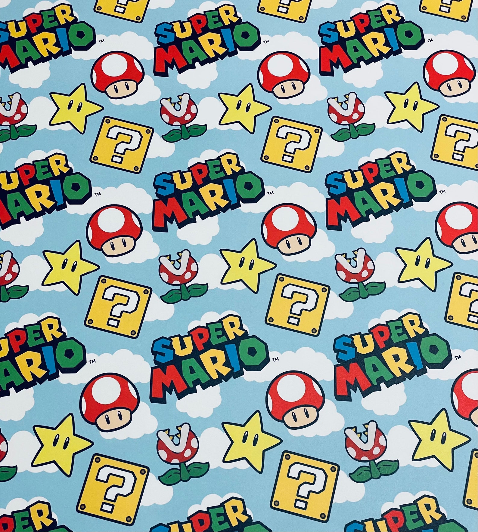 Super Mario Wrapping Paper Sheets Set of 3 Sheets Birthday Etsy