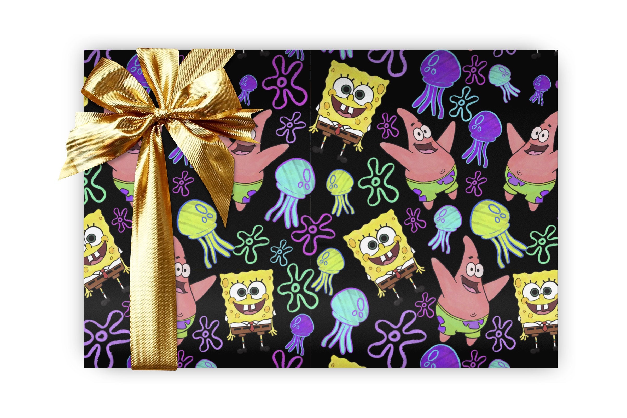 Spongebob Squarepants Wrapping Paper Sheets Set of 3 Etsy