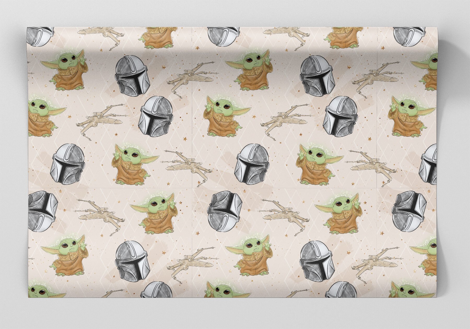 Star Wars Mandalorian Wrapping Paper Sheets Set of 3 Baby Etsy