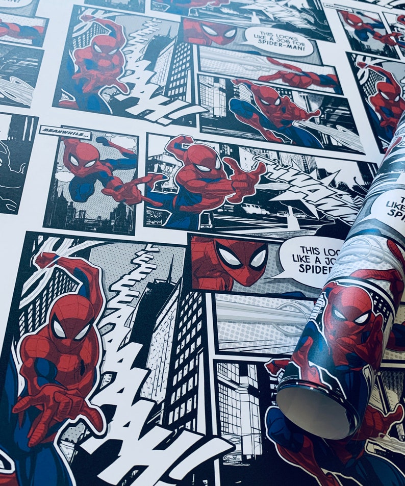 Spiderman Spider Man Wrapping Paper Sheets Set of 3 Etsy