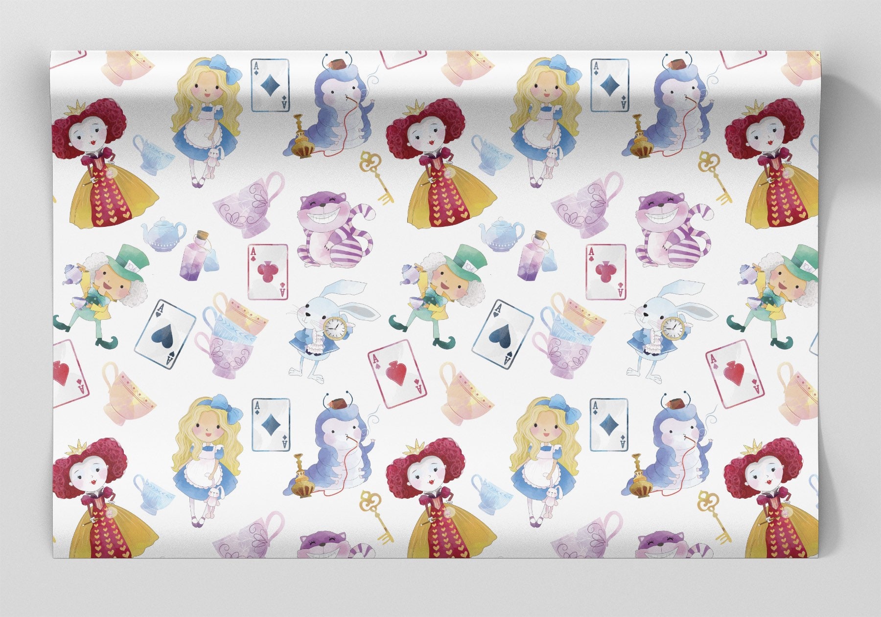 Alice in Wonderland Wrapping Paper Sheets