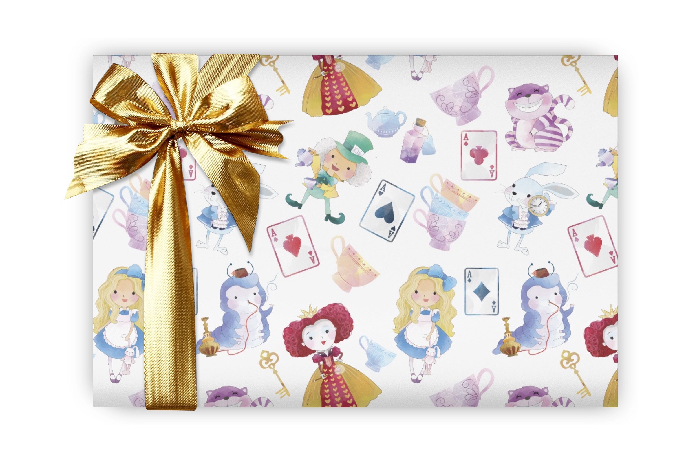 Alice in Wonderland Wrapping Paper Sheets