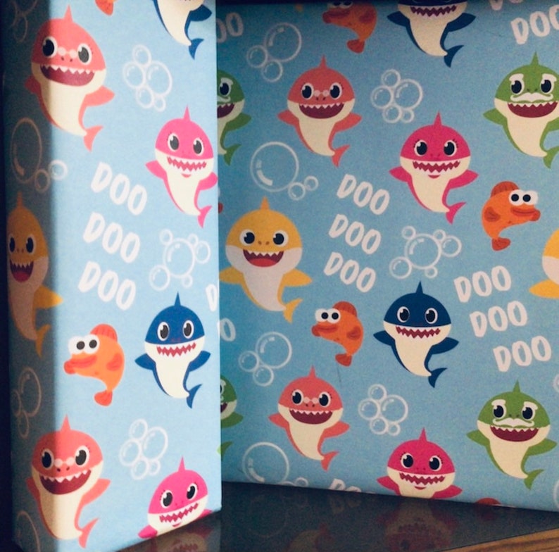 Baby Shark Wrapping Paper Sheets Set of 3 Sheets Birthday Etsy