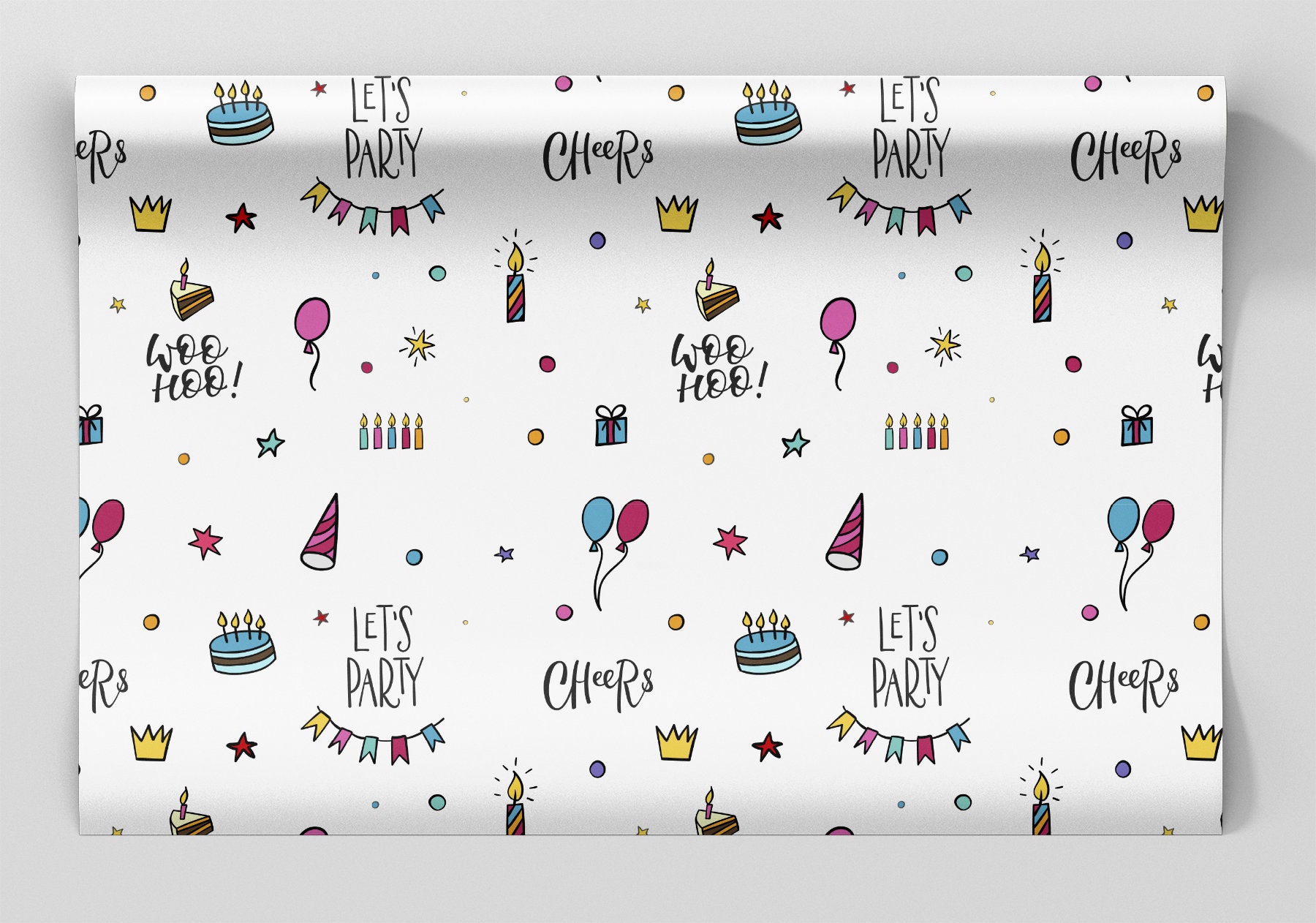 Subbuteo Football Birthday Wrapping Paper - 2m Roll, Multicoloured, UK Made