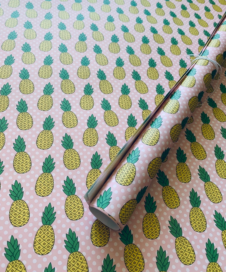 Pineapple Wrapping Paper Sheets Set of 3 Pineapple Etsy