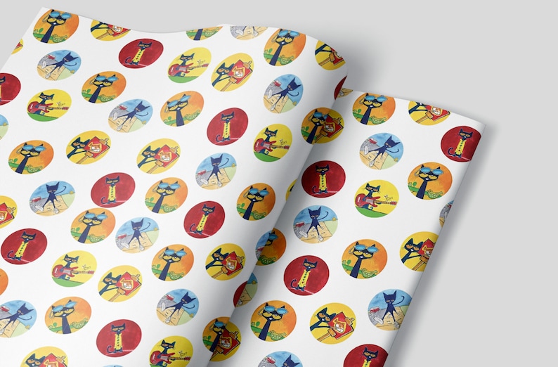 Pete the Cat Wrapping Paper Sheets Set of 3 Birthday Party Etsy