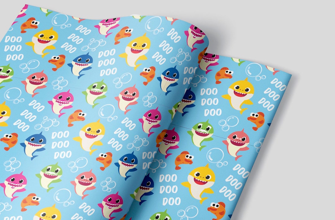 Baby Shark Wrapping Paper Sheets Set of 3 Sheets Birthday