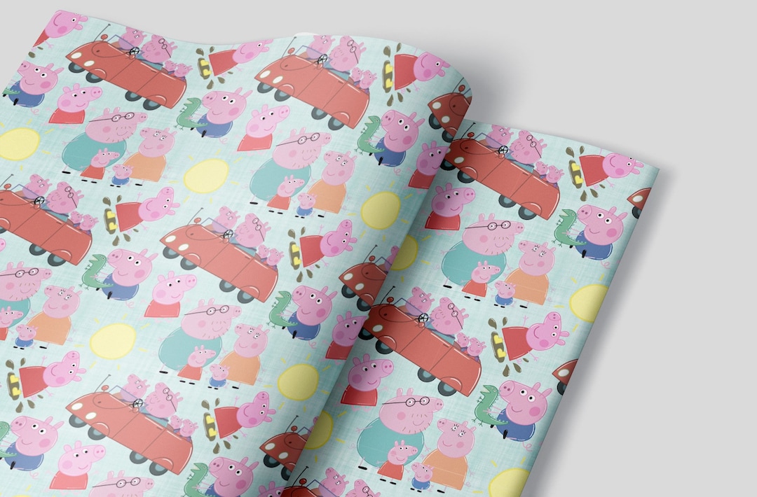 Peppa Pig Wrapping Paper Sheets Set of 3 Sheets Peppa Pig Etsy