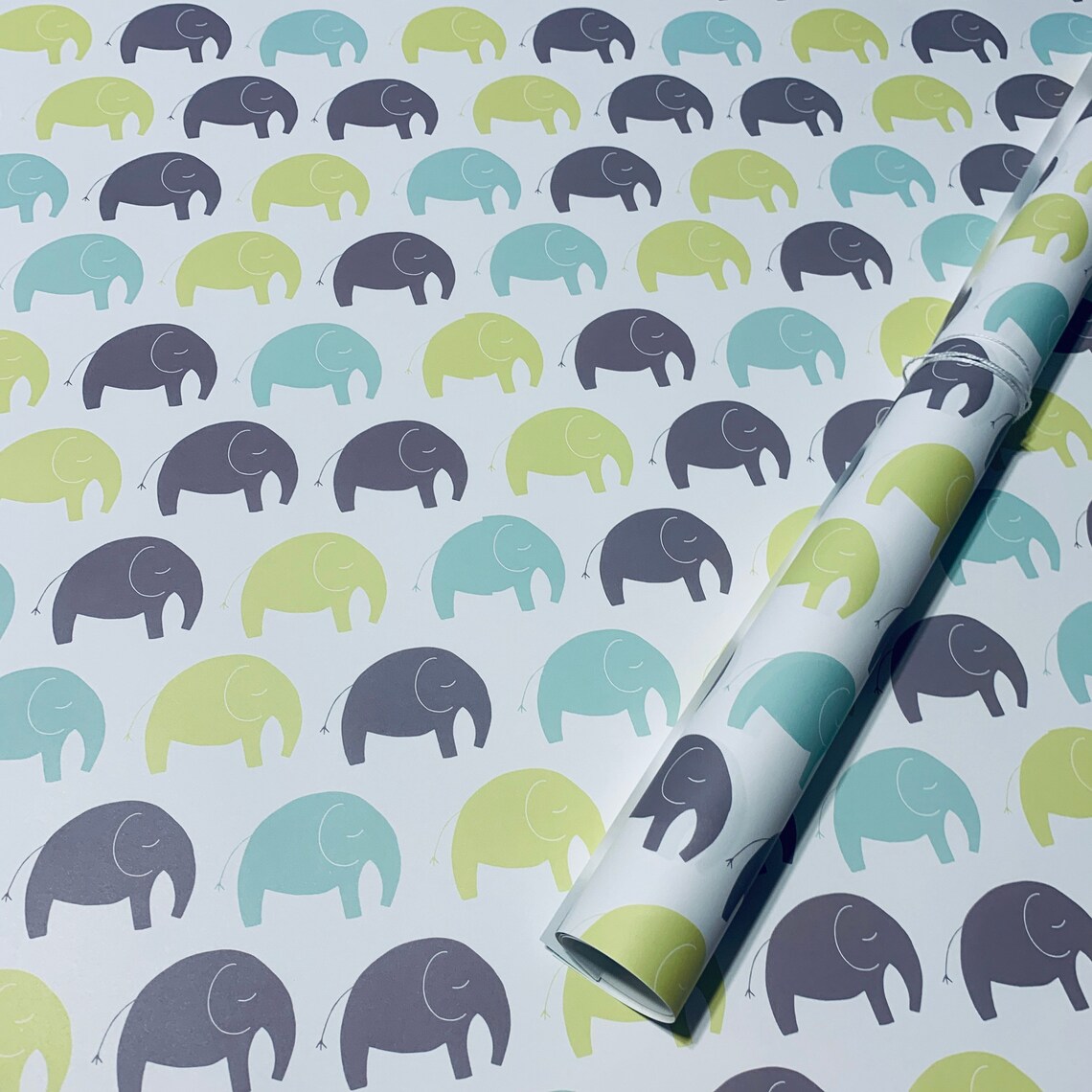 Baby Elephant Wrapping Paper Sheets Set of 3 Baby Boy 1st | Etsy