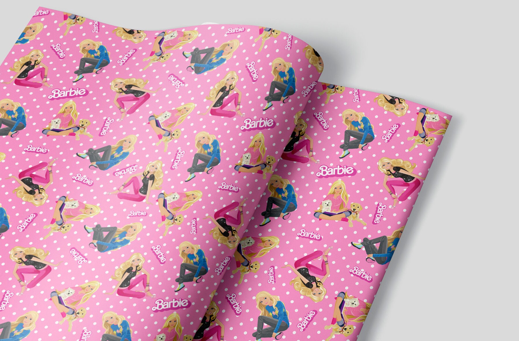 Barbie Wrapping Paper Sheets Set of 3 Barbie Party Decor Etsy