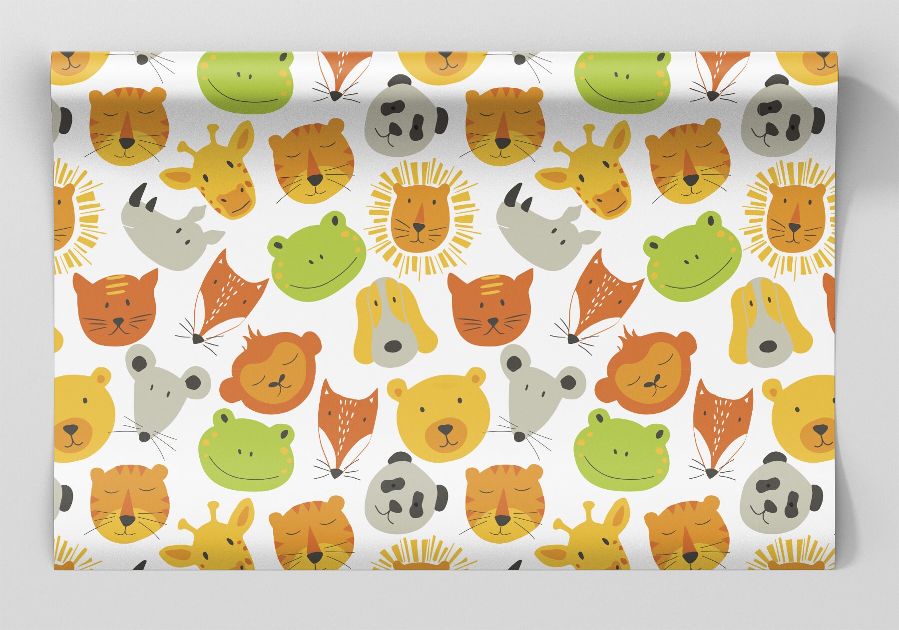 Safari Zoo Animals Wrapping Paper Sheets Set of 3 Giraffe | Etsy