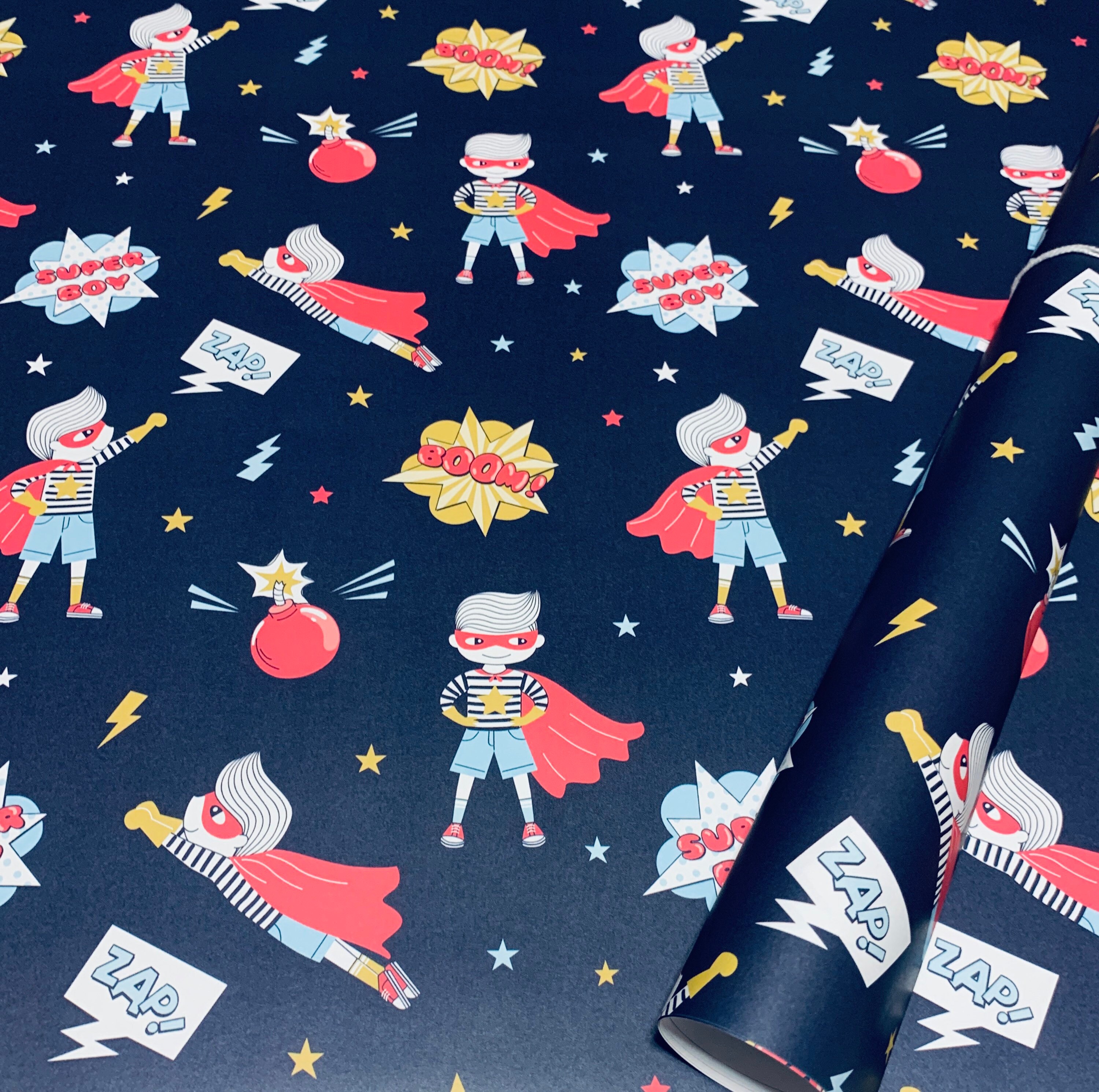Boy Superhero Wrapping Paper Sheets Set Of 3 Comic Book Etsy Boy Superhero Wrapping Paper Sheets Set Of 3 Comic Book Etsy