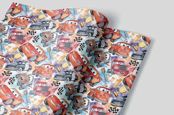 Cars Wrapping Paper Sheets Set of 3 Sheets Disney Cars | Etsy