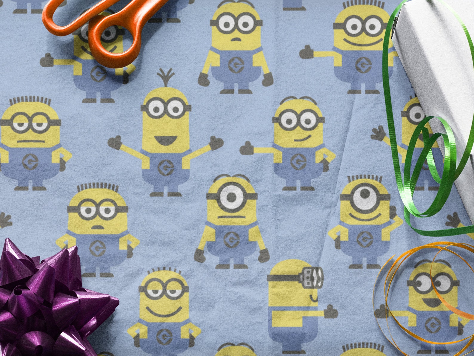 Minions Wrapping Paper Sheets Set of 3 Sheets Bob Kevin Etsy