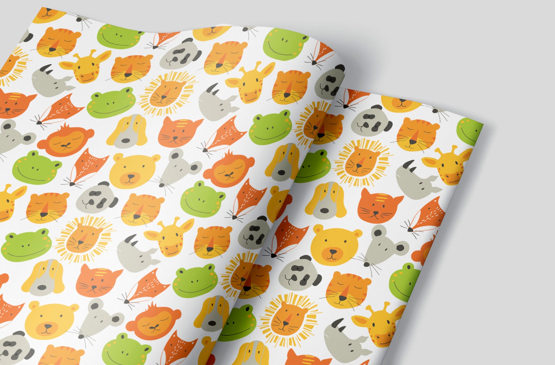 Safari Zoo Animals Wrapping Paper Sheets Set of 3 Giraffe | Etsy