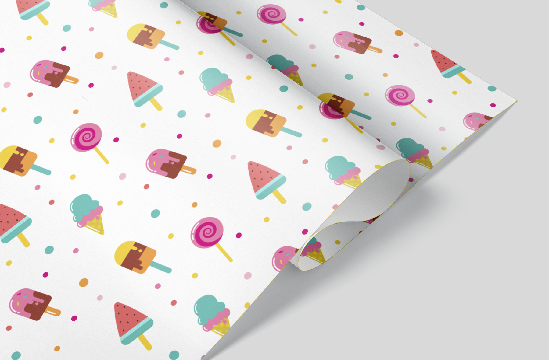 Popsicle Ice Cream Wrapping Paper Sheets Set of 3 Sheets Etsy