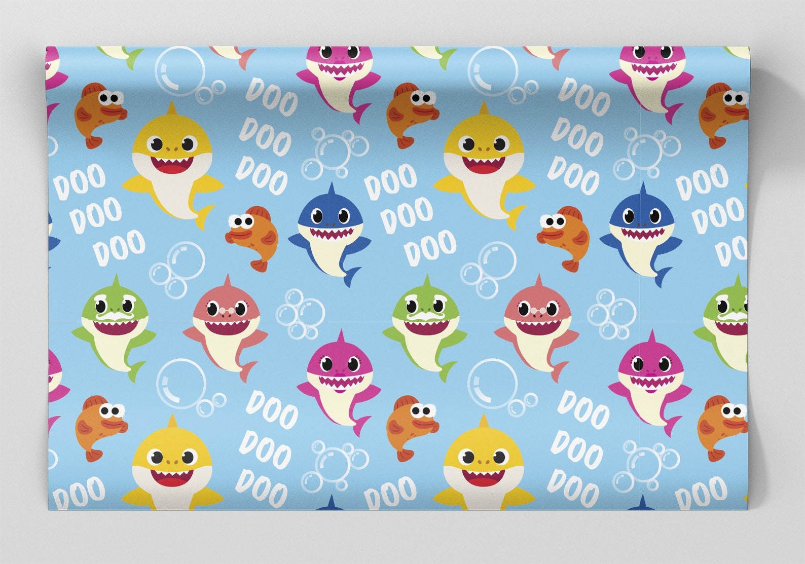 Baby Shark Wrapping Paper Sheets Set of 3 Sheets Birthday Etsy
