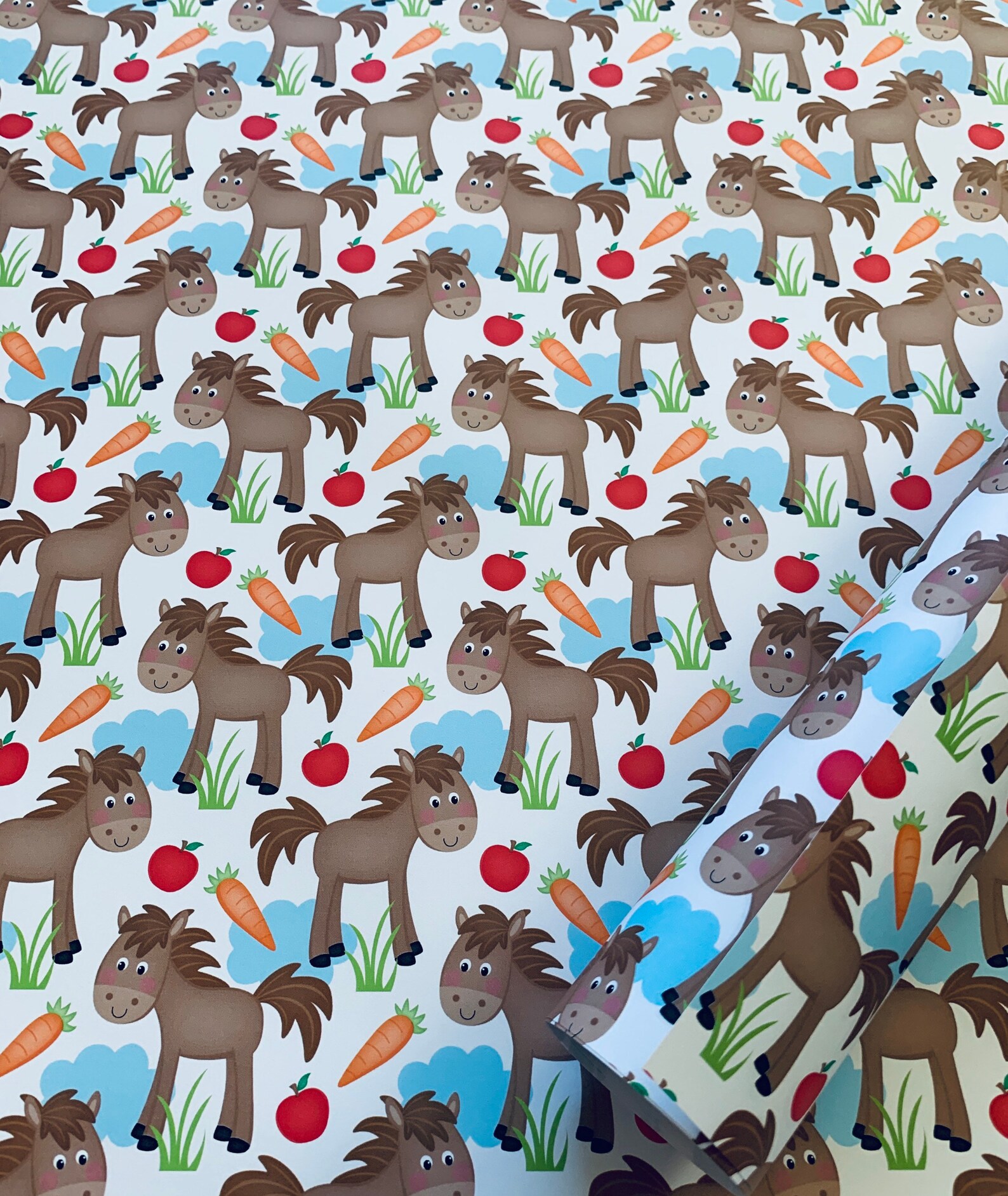 Horse Wrapping Paper Sheets Set of 3 Farm Animal Party Etsy