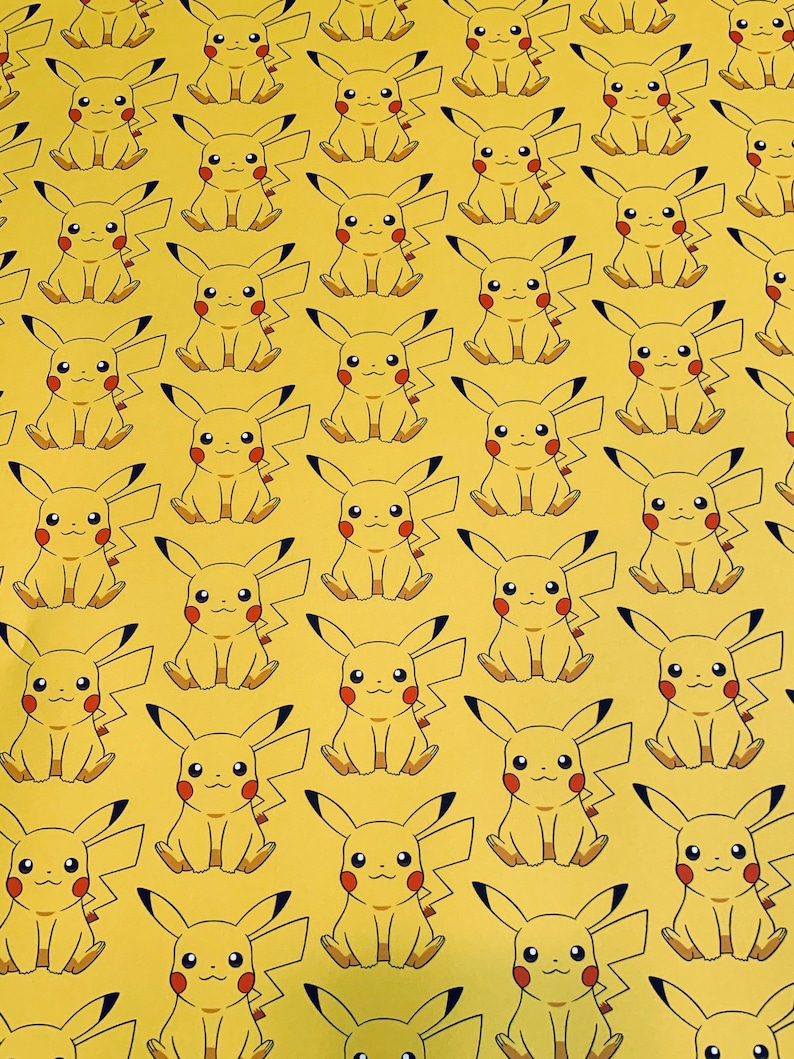 Pokémon Pikachu Wrapping Paper Sheets Set of 3 Pokémon Etsy